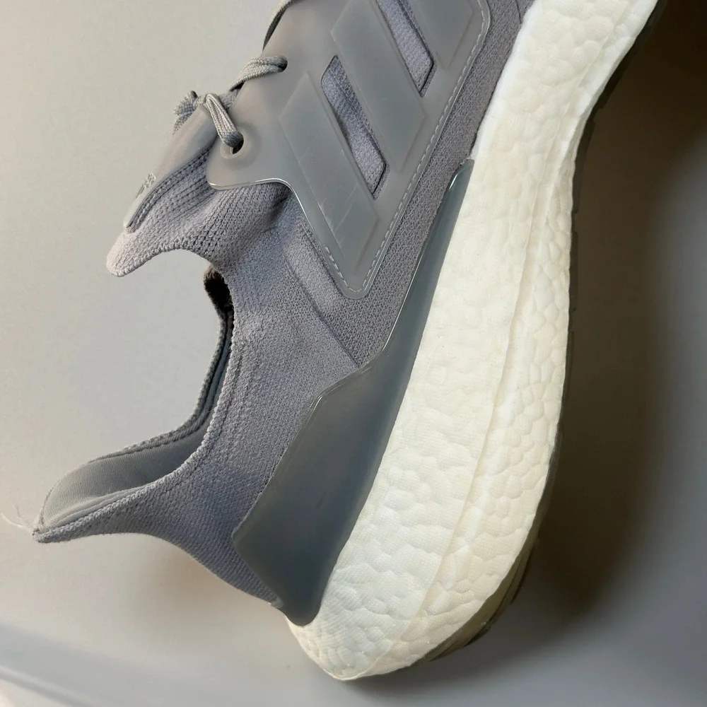Adidas Ultraboost 22 Mens 14 Running Shoes Gray White Lace Up Low Sneakers Boost
